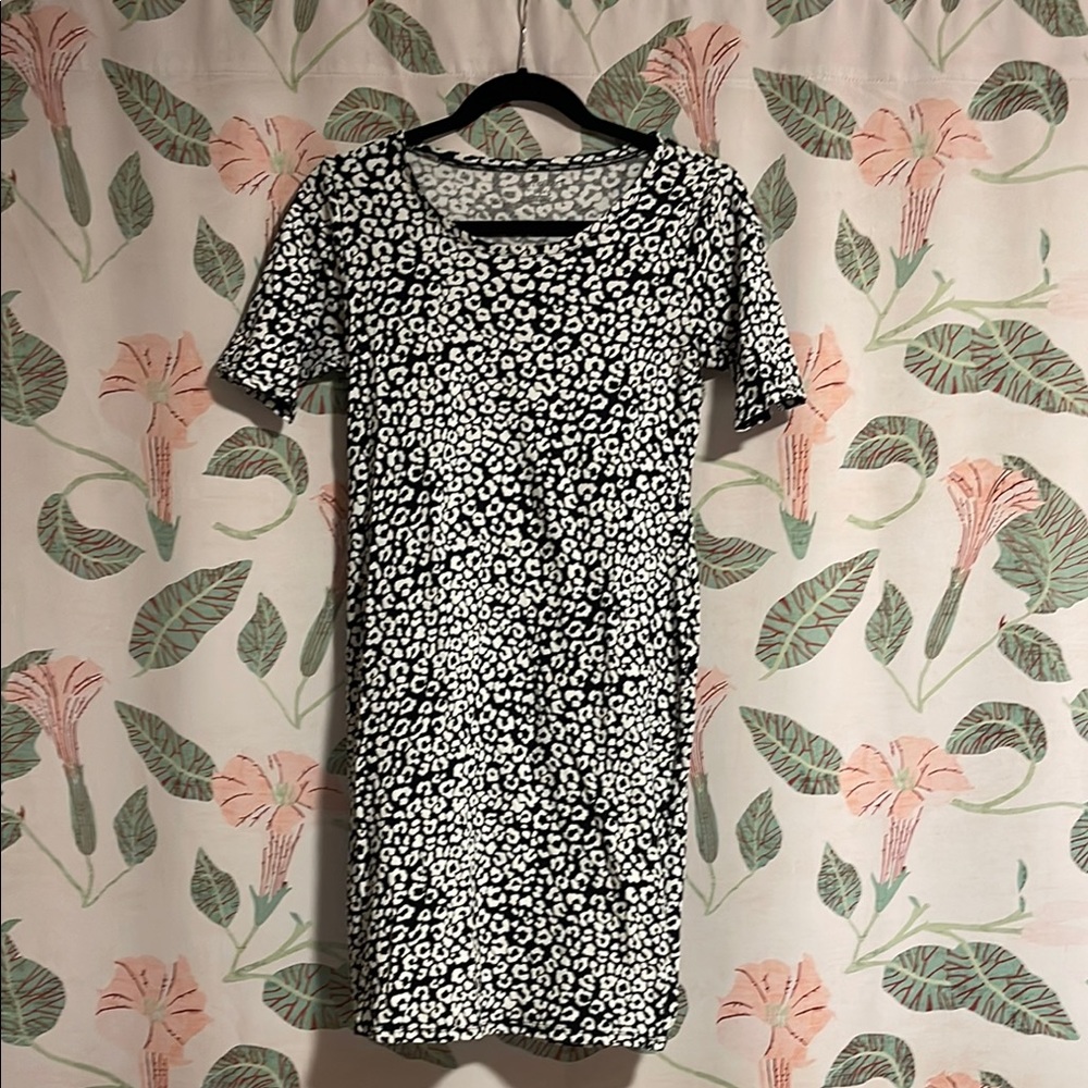 BumpStart Black and White Leopard Print Mini Dress